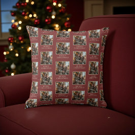 Almofada Merry Christmas Red Photo Holiday