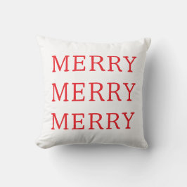 Almofada Merry Christmas Red & White Throw Pillow