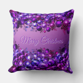 Almofada Merry Christmas Throw Pillow in Royal Purple Decor