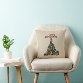 Almofada Merry Christmas Tree Throw Pillow
