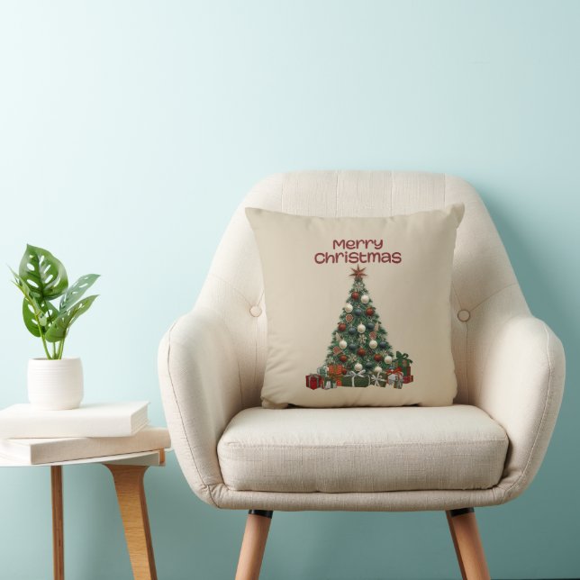 Almofada Merry Christmas Tree Throw Pillow (Cadeira)