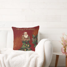 Merry Christmas Wall Clock - Vintage Santa & Festi