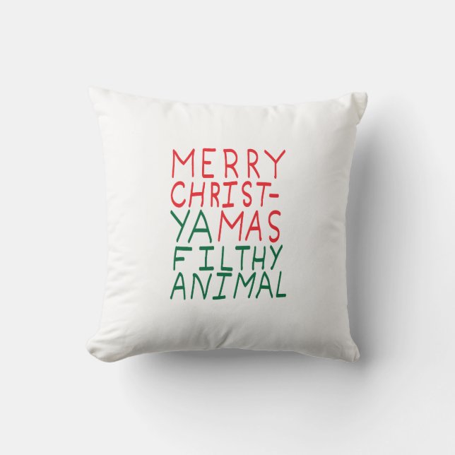 Almofada Merry Christmas ya filthy animal typography (Frente)