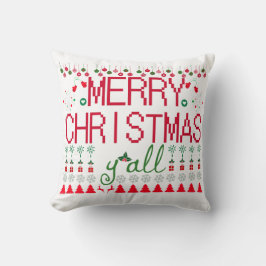 Almofada "Merry Christmas Y'all" Ugly Sweater