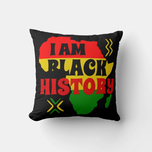 Almofada Mês da História Negra, Americano Africano (Frente)