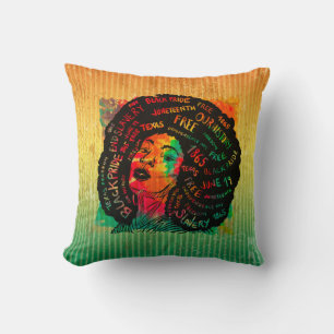 Almofada Mês da História Negra - Mulher com Melanina Forte