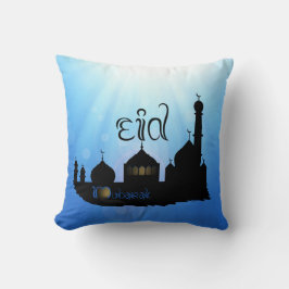 Almofada Mesquita Eid Mubarak com Tipografia