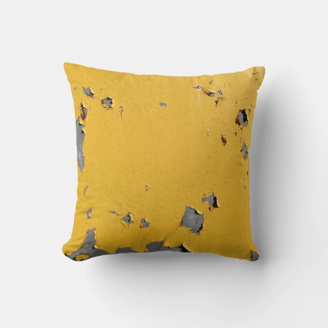 Almofada Metal amarelo rachado: textura suja. (Frente)