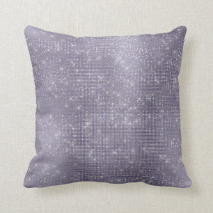 Almofada Metálico cinzento Sparkly mínimo da ameixa roxa
