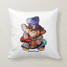 Almofada Metalphant com guitarra & logotipo - branco