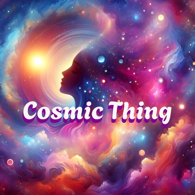 Almofada Metaphysical-themed throw pillow "Cosmic Thing".   (Cosmic Thing redux)