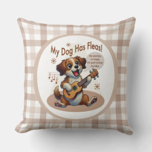 Almofada Meu Cachorro Tem Uma Música De Ajuste De Fleas Uku