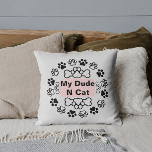 Almofada Meu Cara E Gato Cinzas De Pata Moderna E Bonita