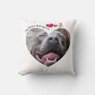Almofada Meu Coração Pertence à foto personalizada do cacho