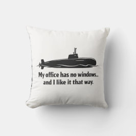 Almofada Meu Escritório Não Tem Janelas Humor de Submarino