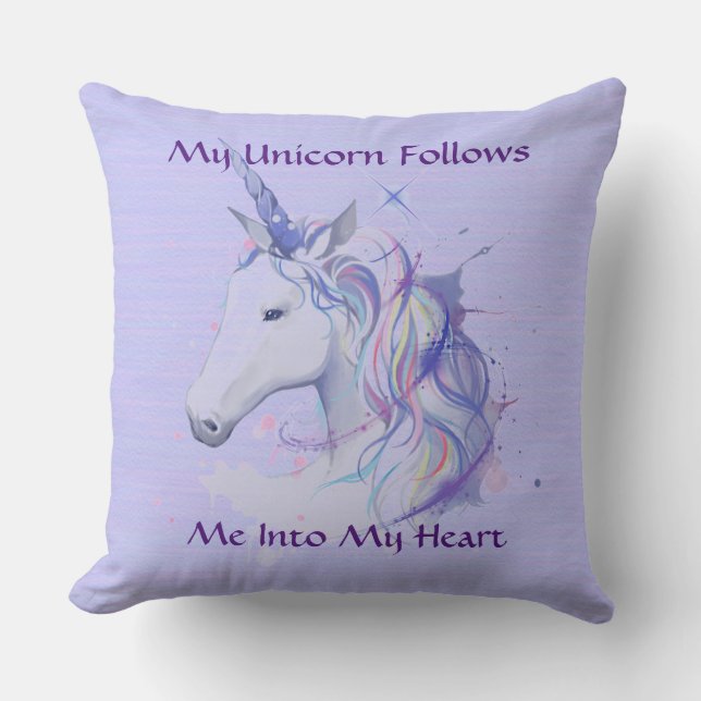 Almofada Meu Travesseiro de Pastel Roxo do Unicorn (Frente)