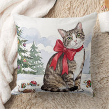 Mia a Gata Festiva com Decoração de Feriado