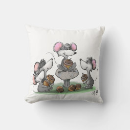 Almofada Mic, Mac e a ilustração feliz do Dia de os pais de