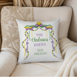 Almofada Miçangas de Watercolor Mardi Gras Personalizadas