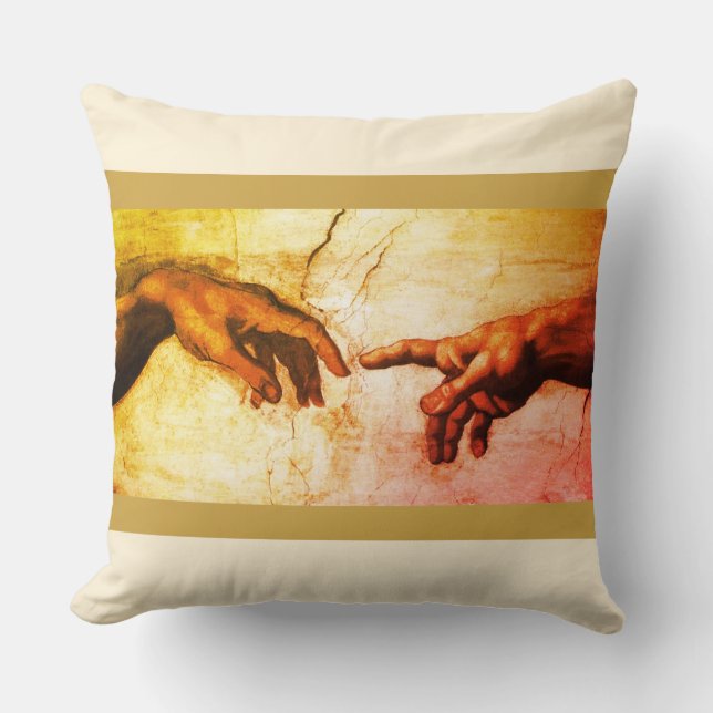 Almofada Michelangelo entrega arte antiga em marfim (Frente)