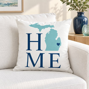 Almofada Michigan Casa Aqua Marinha Texto