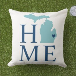 Almofada Michigan Casa Aqua Marinha Texto