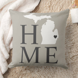 Almofada Michigan Casa Cinza Branco Coração do Estado