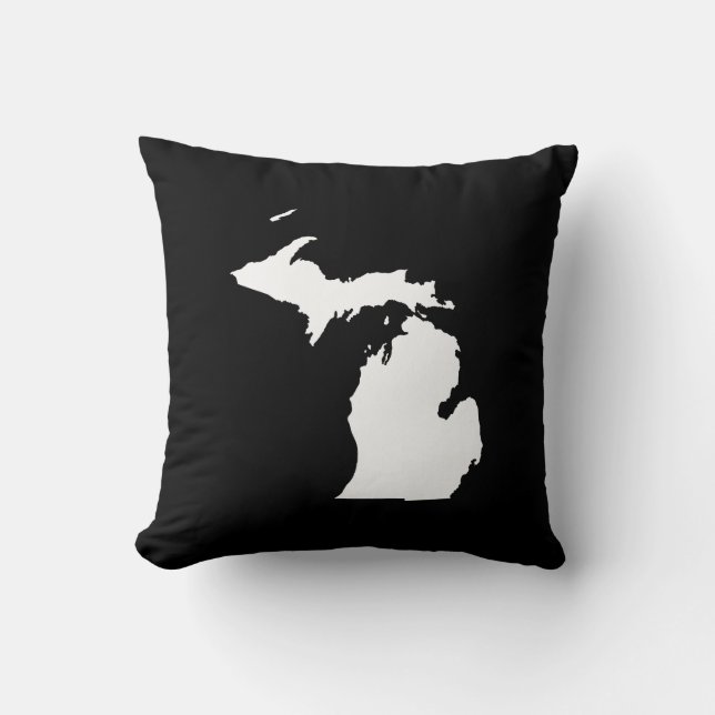 Almofada Michigan em Branco e Negro (Frente)