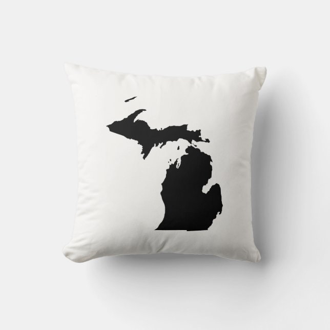 Almofada Michigan em Preto e Branco (Frente)