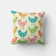 Mid Century Modern Colorful Atomic Birds Pattern 