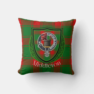 Almofada Middleton Scottish Clan Tartan & Crest