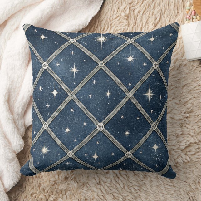 Almofada Midnight Blue Diamond Lattice - Starry Night (Cobertor)