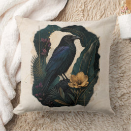 Almofada Midnight Botanical Raven