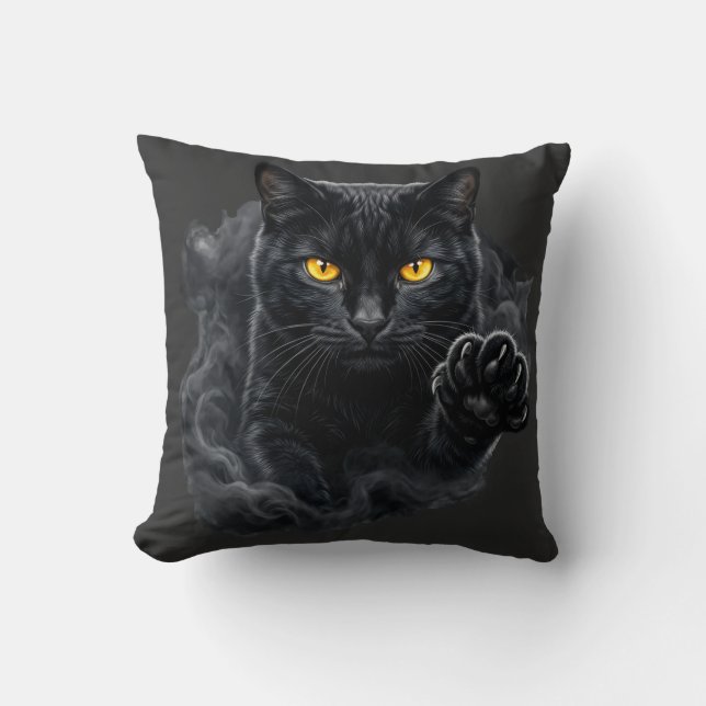 Almofada Midnight Gaze Black Cat Pillow (Frente)