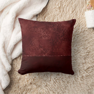 Almofada Midnight Henna Romance Red Satinge Damask