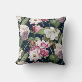 Almofada Midnight Magnolia Garden Vintage Botânica