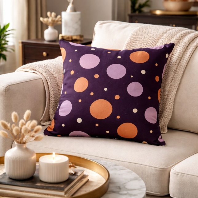 Almofada Midnight Plum Polka Dot  (Criador carregado)
