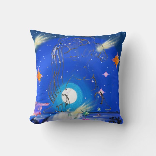 Almofada Mikitiez galáxia aquário verão brilho  (Frente)