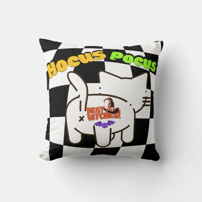 Almofada Mikitiez hocus pocus fuuny cat halloween memes (Frente)