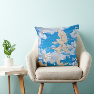 Almofada Mikitiez White bird sky Verão praia Liberdade