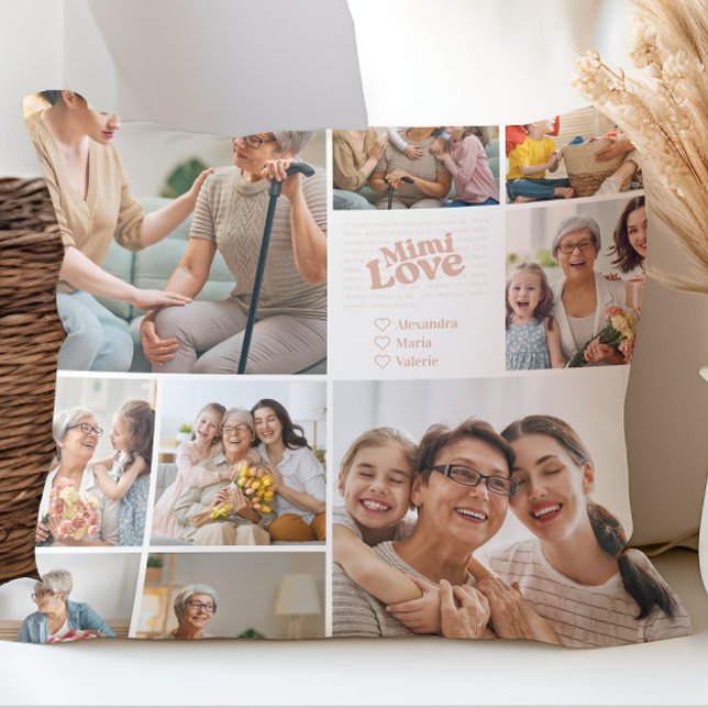 Almofada Mimi Love Poetic Photo Collage (Criador carregado)