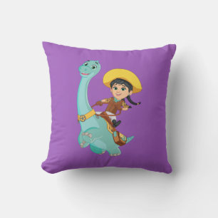 Almofada Min & Clover   Feliz Cowgirl e Brontosaurus Ride