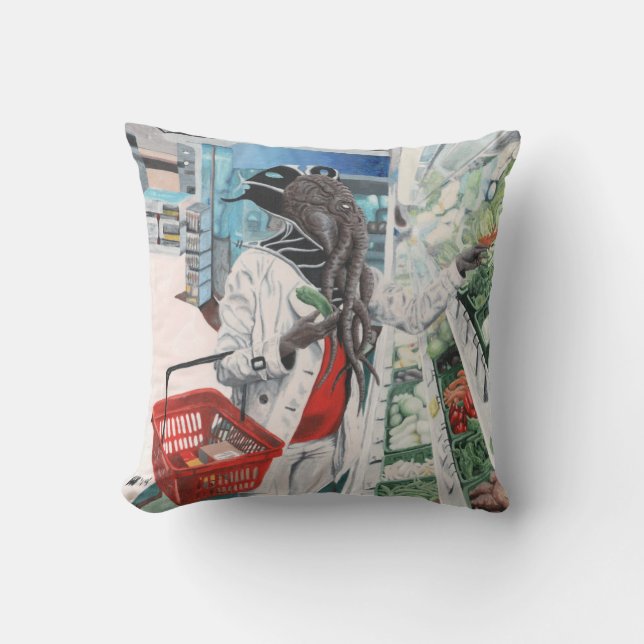 Almofada Mind Flayer Grocery Comprando Travesseiro decorati (Frente)