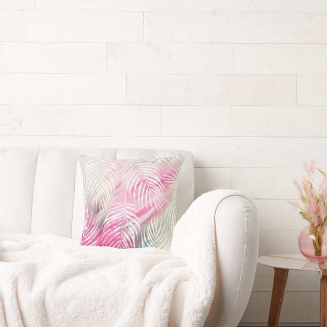 Almofada Minério verde-branco-esbranquiçado tropical cor-de (Sofá)