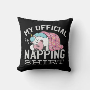 Almofada Minha camisa de dormir - Preguiçoso Unicórnio dorm