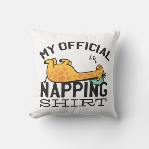 Almofada Minha camisa oficial de dormir - Girafa preguiçosa