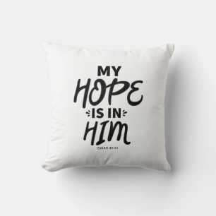 Almofada Minha esperança está em seu Gospel Gráficos Boa