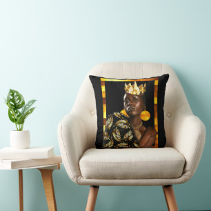 Almofada Minha Rainha Negra: Festa Afrocêntrica de Vidro