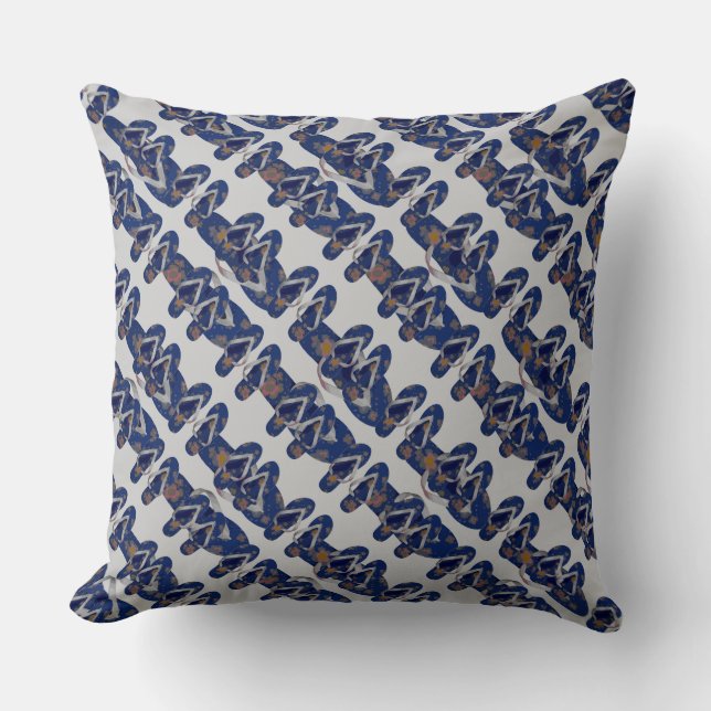 Almofada Mini Chinelos (azul/cinza) (Frente)