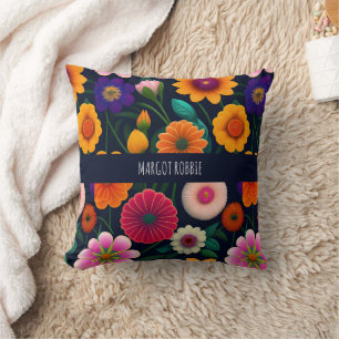 Almofada Mini Flores Exóticas Padrão Arco-Íris